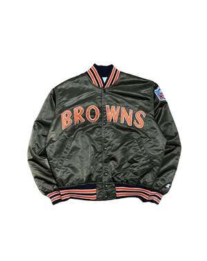 Vintage 90s Cleveland Browns Starter Pro Line Satin Bomber Jacket